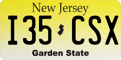 NJ license plate I35CSX
