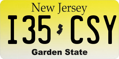 NJ license plate I35CSY