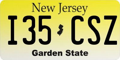 NJ license plate I35CSZ