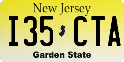 NJ license plate I35CTA