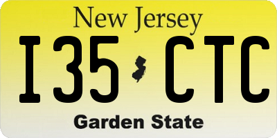 NJ license plate I35CTC
