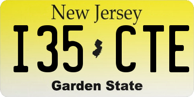 NJ license plate I35CTE