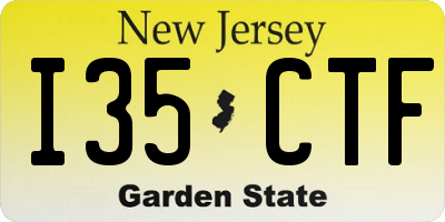 NJ license plate I35CTF