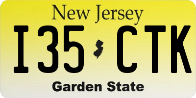 NJ license plate I35CTK