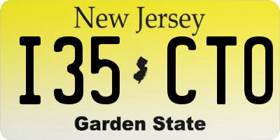 NJ license plate I35CTO
