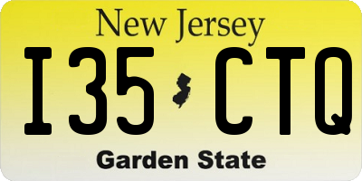 NJ license plate I35CTQ