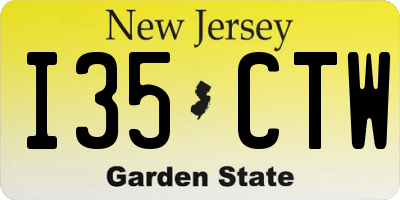 NJ license plate I35CTW