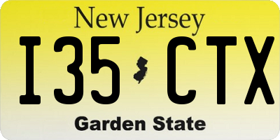 NJ license plate I35CTX