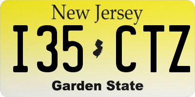 NJ license plate I35CTZ