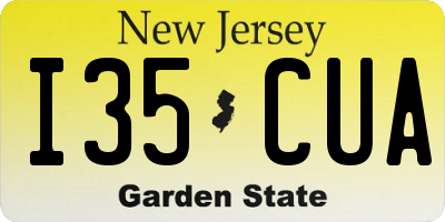 NJ license plate I35CUA