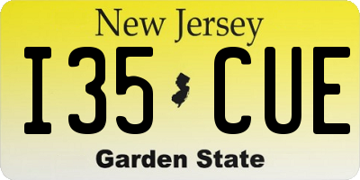 NJ license plate I35CUE