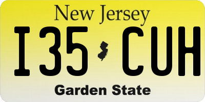 NJ license plate I35CUH