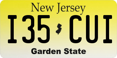 NJ license plate I35CUI