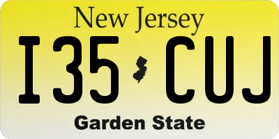 NJ license plate I35CUJ