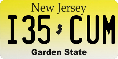 NJ license plate I35CUM