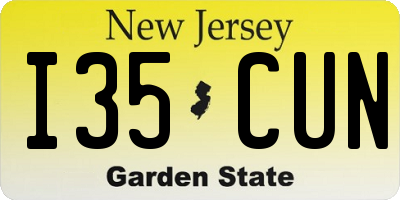 NJ license plate I35CUN