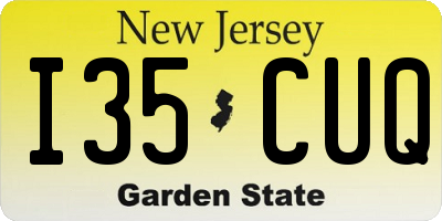 NJ license plate I35CUQ