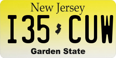 NJ license plate I35CUW