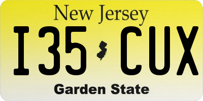 NJ license plate I35CUX