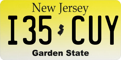 NJ license plate I35CUY