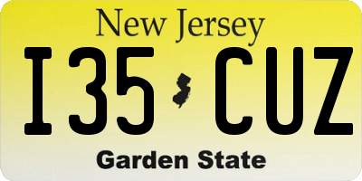 NJ license plate I35CUZ