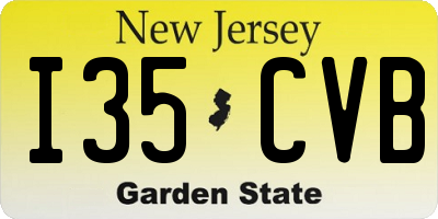 NJ license plate I35CVB