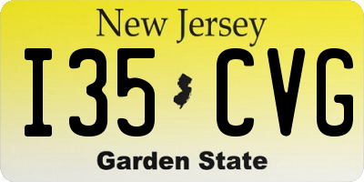 NJ license plate I35CVG