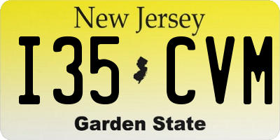 NJ license plate I35CVM