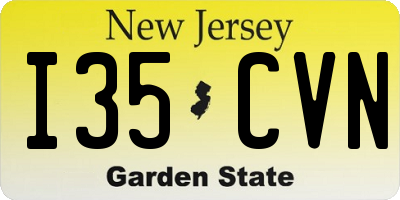 NJ license plate I35CVN