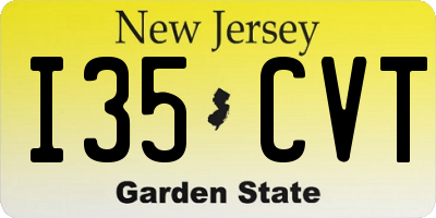 NJ license plate I35CVT