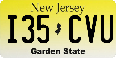 NJ license plate I35CVU