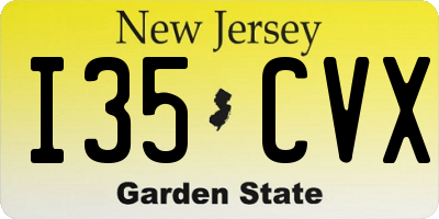 NJ license plate I35CVX
