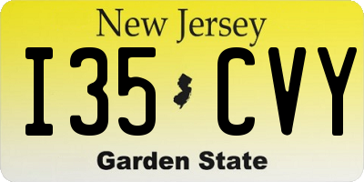 NJ license plate I35CVY