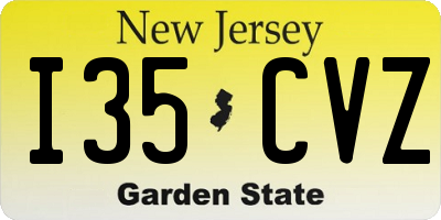 NJ license plate I35CVZ