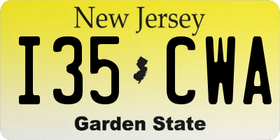 NJ license plate I35CWA