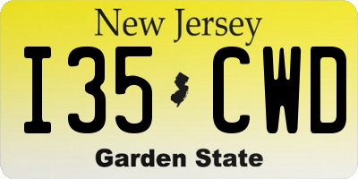 NJ license plate I35CWD