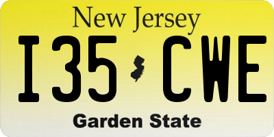 NJ license plate I35CWE