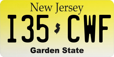 NJ license plate I35CWF