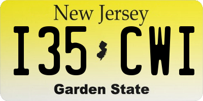 NJ license plate I35CWI