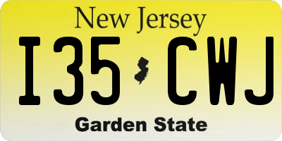 NJ license plate I35CWJ