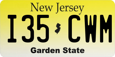 NJ license plate I35CWM