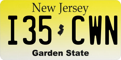 NJ license plate I35CWN