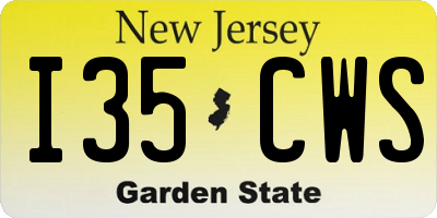 NJ license plate I35CWS