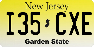 NJ license plate I35CXE