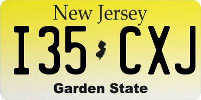 NJ license plate I35CXJ