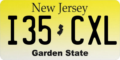 NJ license plate I35CXL