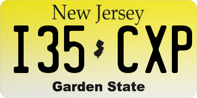 NJ license plate I35CXP