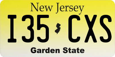 NJ license plate I35CXS