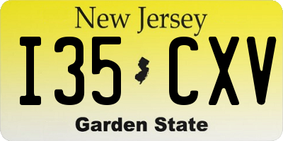 NJ license plate I35CXV