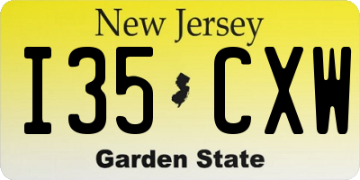 NJ license plate I35CXW